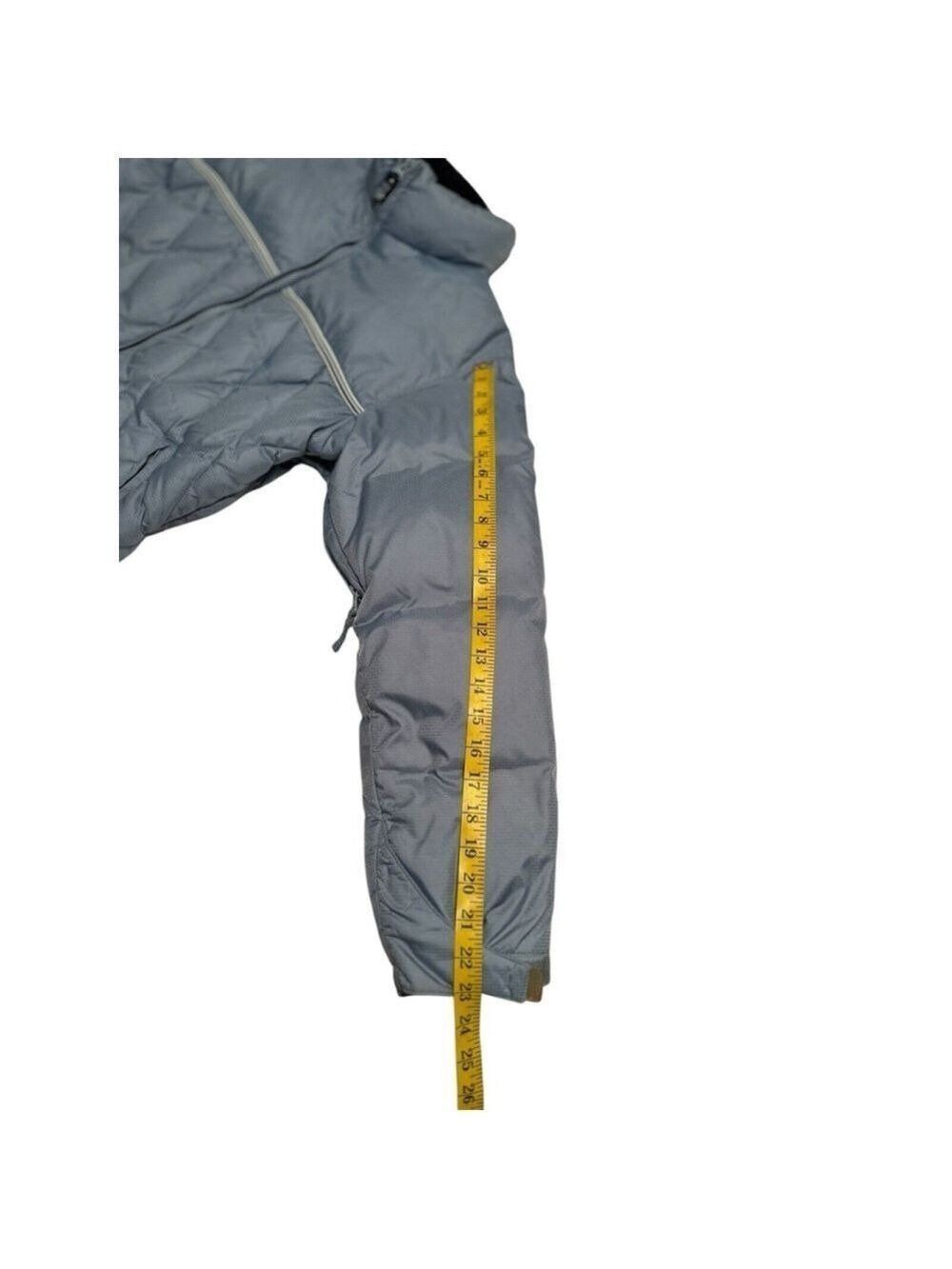 Winter Feather Down Ski Jacket Womens Small Blue Coat Zip Pockets POWDER ROOM - Picture 16 of 16